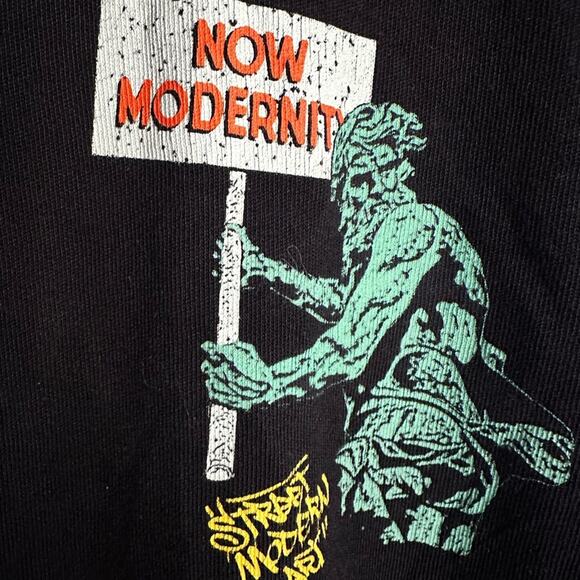 Classicism is the New Modernity Black Graphic T-Shirt Say Anything Boombox Y2K - Picture 2 of 5